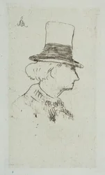 Porträtt av Charles Baudelaire i profil, 1862-67.