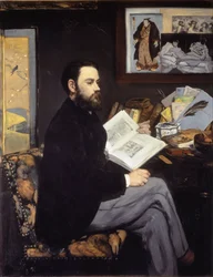 Porträtt av Emile Zola - 1868, Olja på duk