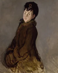 Porträtt av Isabelle Lemonnier med en muff, ca 1879 (olja på duk)