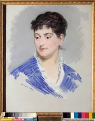 Porträtt av fru Emile Zola. Målning av Edouard Manet (1832-1883)