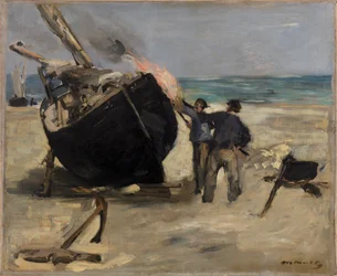 Tarring the boat