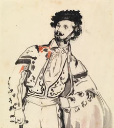 Den spanska dansaren, Don Mariano Camprubi, ca 1862 (penna och tvätt på papper)