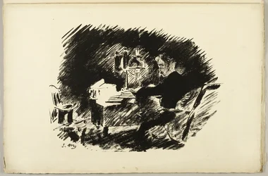Under lampan ("Once upon a midnight dreary..."), från The Raven (Le Corbeau)