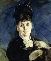 Kvinna och ett paraply; Kvinnan med ett parasoll, ca 1875
