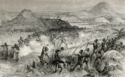 O le feiloaiga muamua a Sir Henry Morton Stanley ma tagata Mazamboni, 1890 (vaega laupapa)