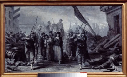 Belägring av Paris: "" Arrest of the Communards"" Målning av Edouard Toulouze (1848-1907) 1871 Paris, Musee Carnavalet