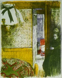 Interiör med hänglampa, från Landscapes and Interiors; Interieur a la Suspension, från Paysages et Interieurs, 1899