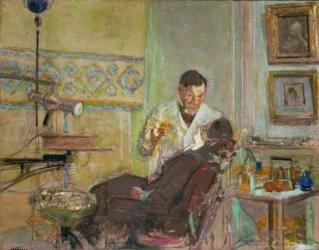 Doktor Georges Viau på sin tandläkarmottagning