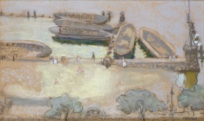 Loschplatz på Aussenalster, 1913 (pastell på kort)