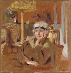 Lucy Hessel med ett svart sammetsband, ca 1921-25