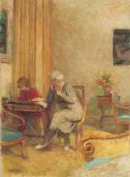 Madam Hessel och Lulu i Small Lounge of the Clayes; Madame Hessel och Lulu i den lilla salongen på Les Clayes, ca 1934-1935