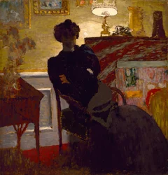 Madame Hessel hemma, ca 1908