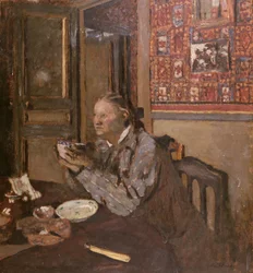 Madame Vuillard med en skål, 1898