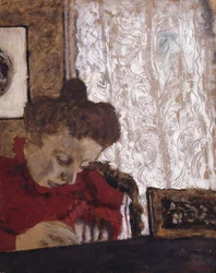 Marie Vuillard skriver; Marie Vuillard skriver, c.1895