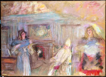 Representation av pjäsen "Le malade imaginaire" av Jean Baptiste Poquelin dit Moliere (1622-1673). Målning av Edouard Vuillard (1868-1940) Privat samling