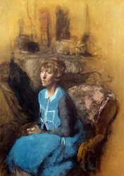 Den blå klänningen, 1900-talet (akvarell)