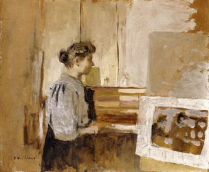 Kvinna i en studio, ca 1915