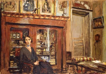 Kvinna i ett interiör, ca 1920