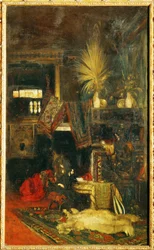 Målaren Hans Makart i sin ateljé ... (målning på duk)