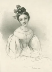 Porträtt av Clara Wieck-Schumann 1819-1896, 1832.