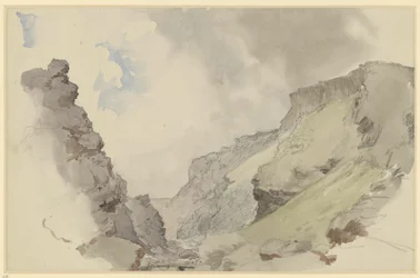 Genomskärning i en bergsrygg