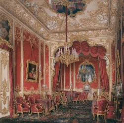 Vinterpalatsets interiörer. Kejsarinnan Maria Alexandrovnas boudoir, 1861
