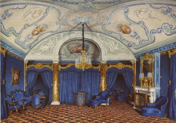 Interiörer av Vinterpalatset. Den fjärde reserverade lägenheten. Ett sovrum, 1868