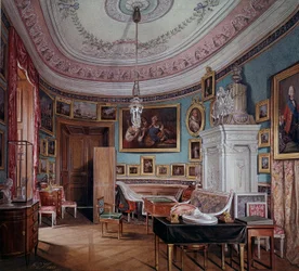 Utsikt över Paul I:s rum (1754-1801) en Gatchina-akvarell av Eduard (Edward) Hau (1807-1870) 1877 Sankt Petersburg, Hermitagemuseet
