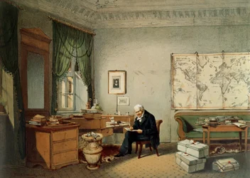 Baron Alexander von Humboldt (1769-1859) i sin arbetskammare