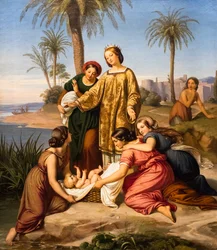 Upptäckten av Moses, ca 1845 (olja på duk)