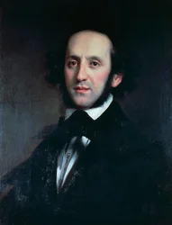Porträtt av kompositören och dirigenten Felix Mendelssohn (Hamburg