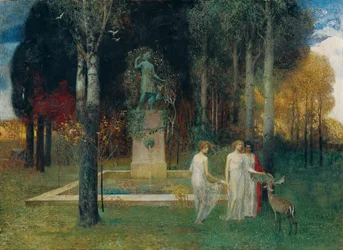 Nymfer vid fontänen, ca 1905 (olja på duk)