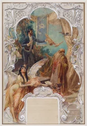 Conjurer (utkast till en väggmålning i Varieté Ronacher, Wien)