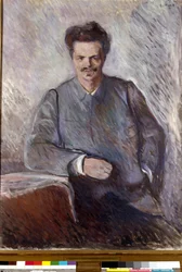 August Strindberg Porträtt av den svenske dramatikern och målaren August Strindberg (1849-1912). Målning av Edvard Munch (1863-1944)