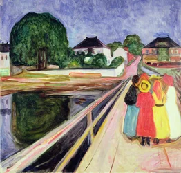 Girls on a Bridge (olja på duk)