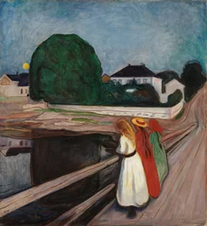 Flickor på bryggan, ca 1901