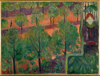 Parisian Boulevard (olja på trä)