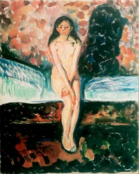 Pubertetsstudie. Målning av Edvard Munch (1863-1944) Före 1895 Oslo, Kommunes Kunstsamlinger Munch-Museet (Musee Munch)