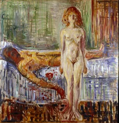 The Death of Marat II Målning av Edvard Munch (1863-1944)