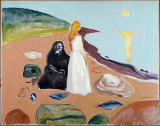 Två kvinnor på stranden, ca 1935