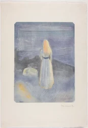 Ung kvinna på stranden