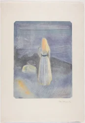 Ung kvinna på stranden