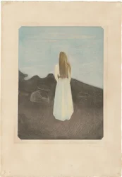 Ung kvinna på stranden