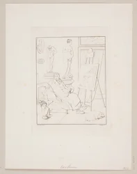 C.A. Lorentzen i sit atelier