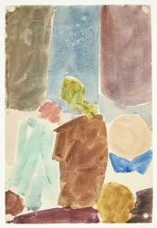 Färgstudie efter Delacroix målning Dante och Vergilius i underjorden, Louvren