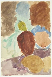 Färgstudie efter Delacroix målning Dante och Vergilius i underjorden, Louvren