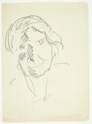 Porträtt av konstnärens hustru, målaren Agnes Weie (1878-1964), i ansiktet