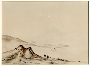 Mount Erebus från Hut Point, 1901-04 (wc på papper)