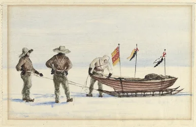 Slädepartiet till White Island, februari 1902: Shackleton, Wilson och Ferrar förbereder sig för att ge sig ut, 1902