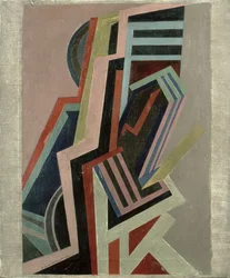 Abstrakt komposition (olja på duk)